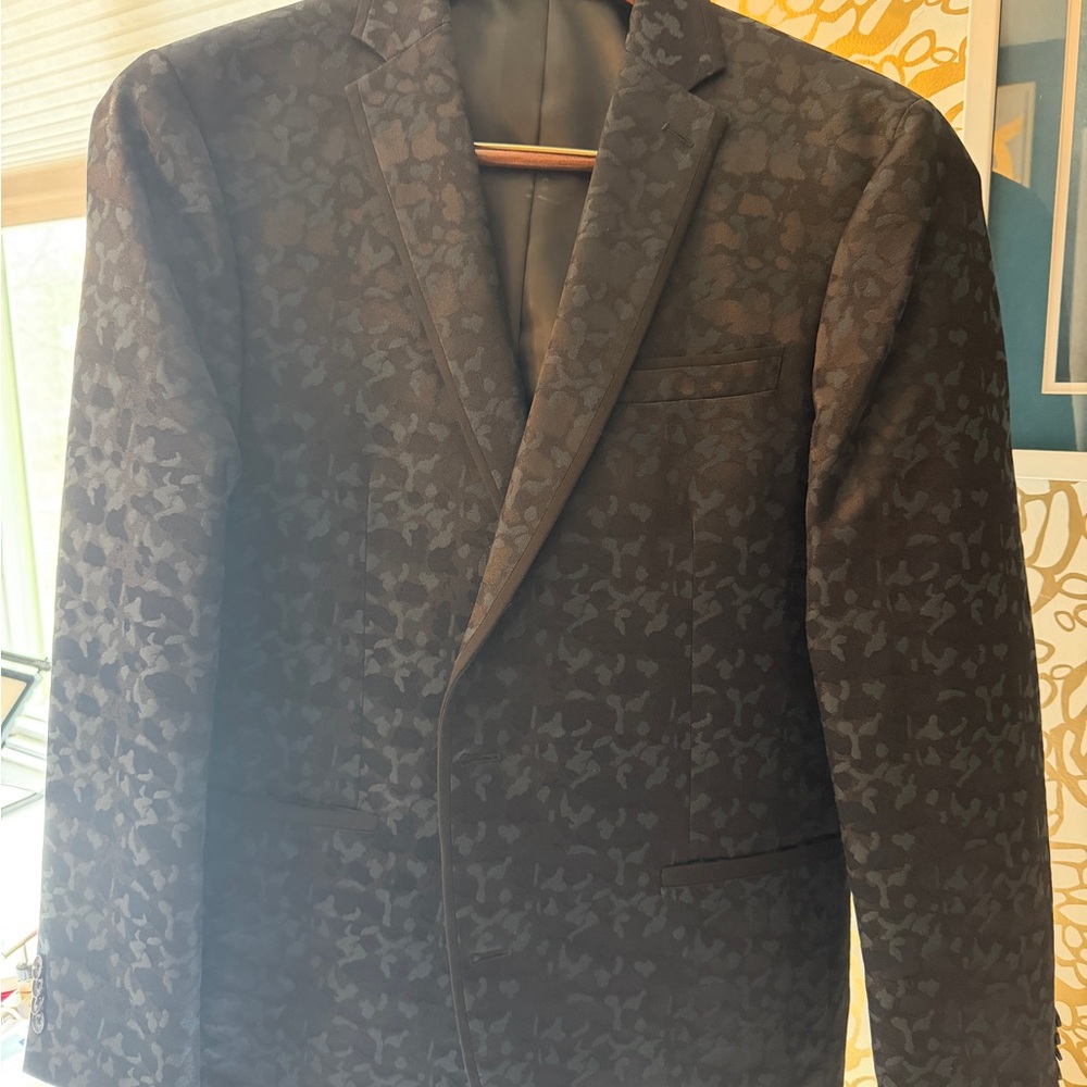 Kenneth Cole Reaction Black Floral Jacquard Sport Coat